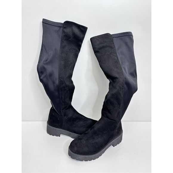 Dirty Laundry Knee High Boots Womens Black Platform Size 6.5 Side Zip Closure - Picture 5 of 10